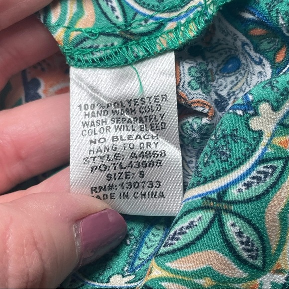 Umgee Orange Green Kimono Wrap Floral Geometric Open Oversized Boho Gypsy Small - Picture 6 of 8